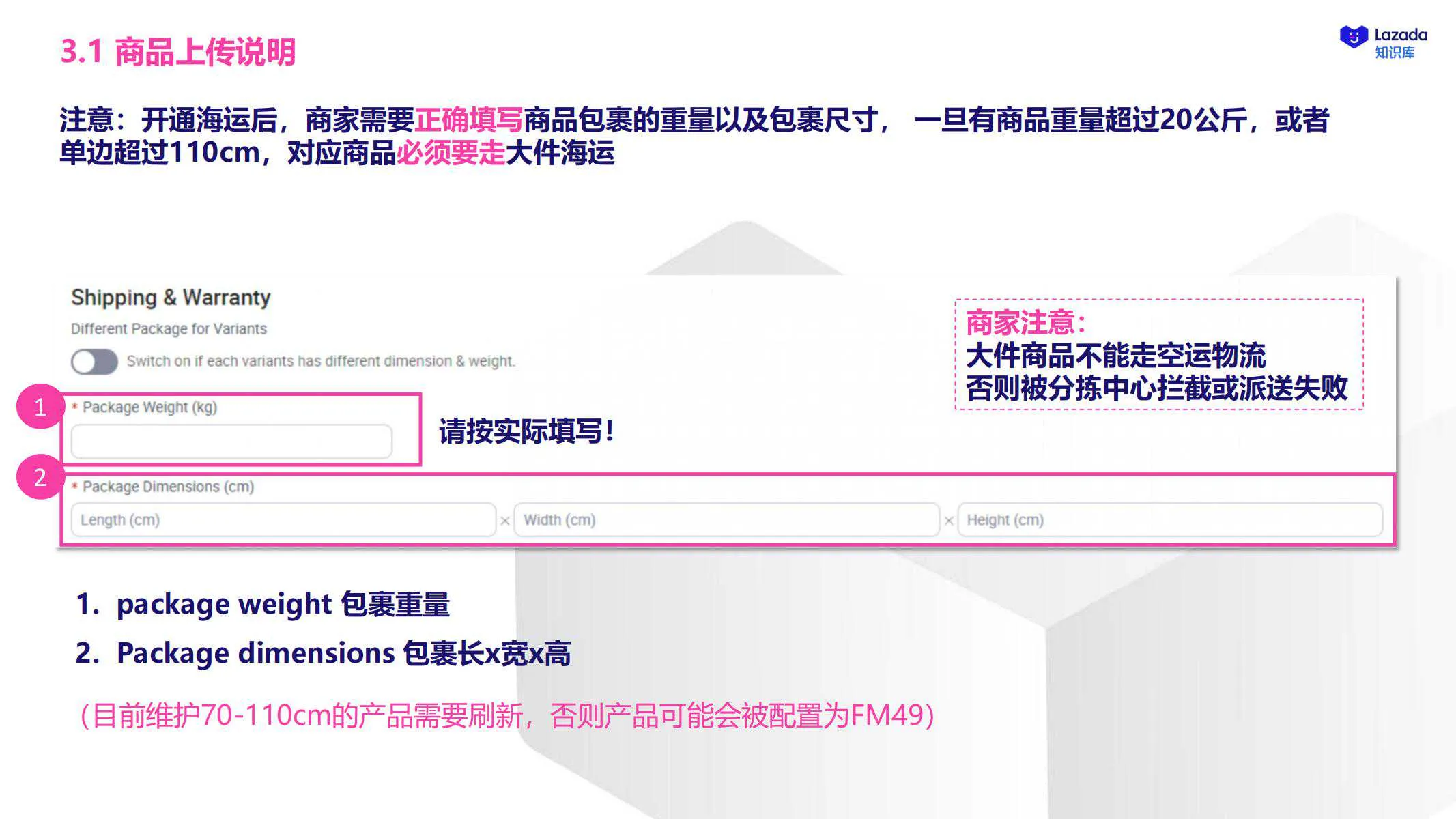 【Lazada知识大纲更新】大件海运解决方案