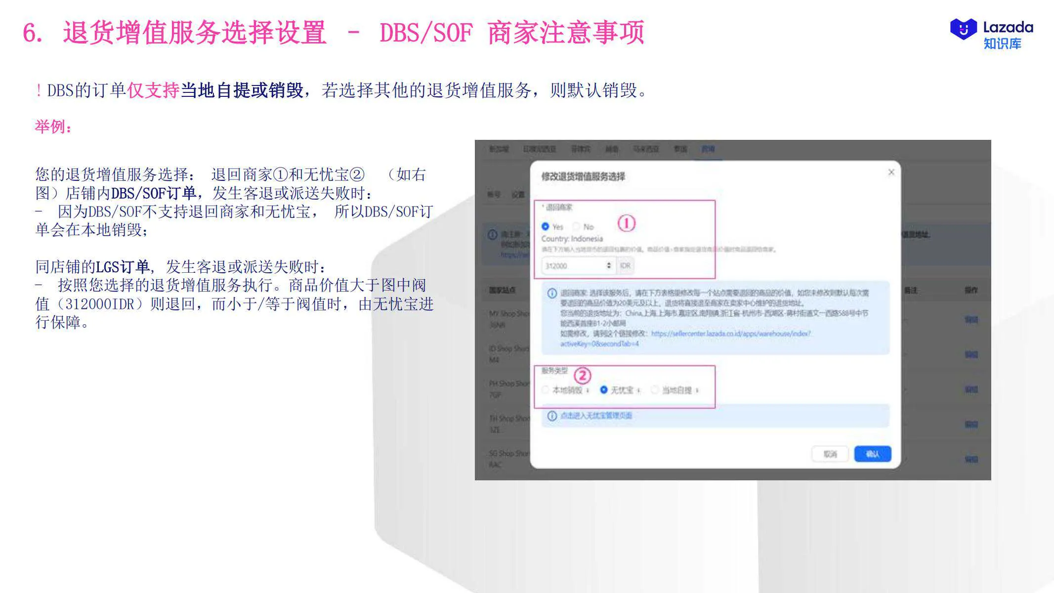 【Lazada知识大纲更新】退货增值服务