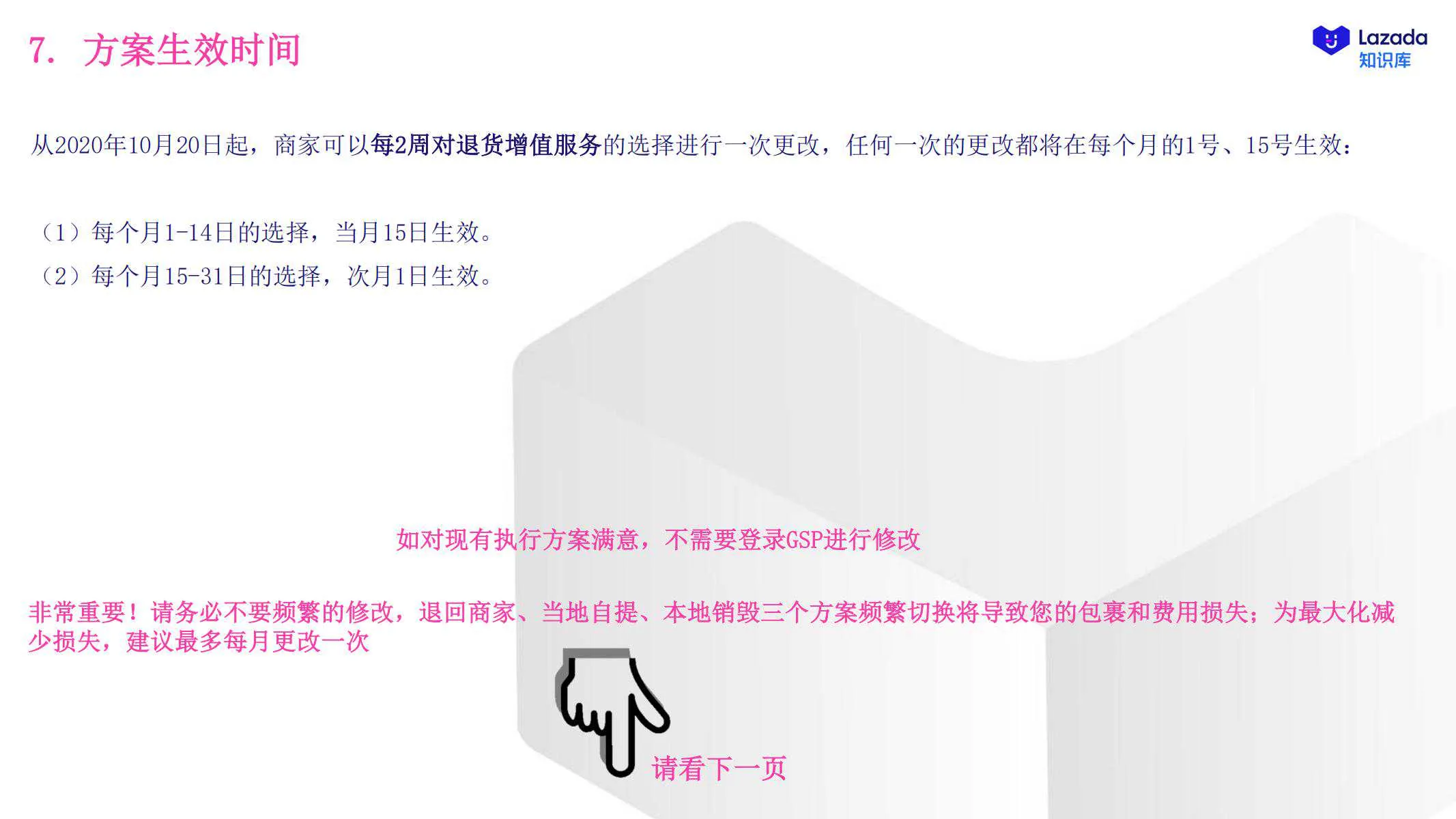 【Lazada知识大纲更新】退货增值服务