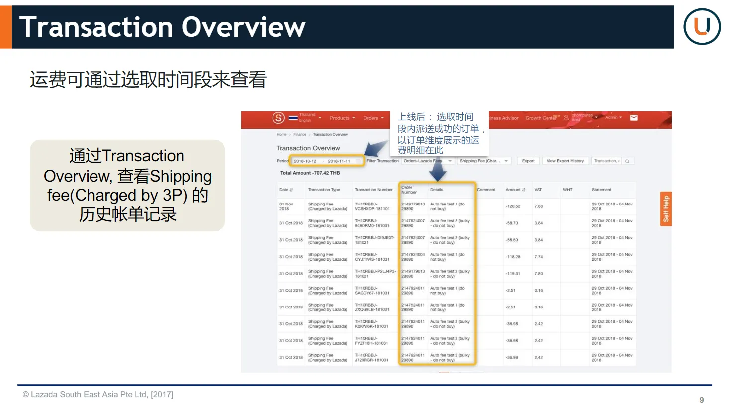 【Lazada知识大纲更新】运费自动扣费功能说明