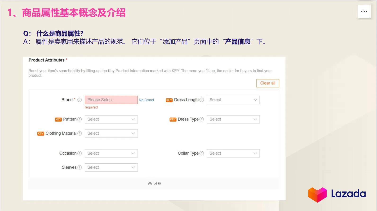 【Lazada知识大纲更新】产品属性填充