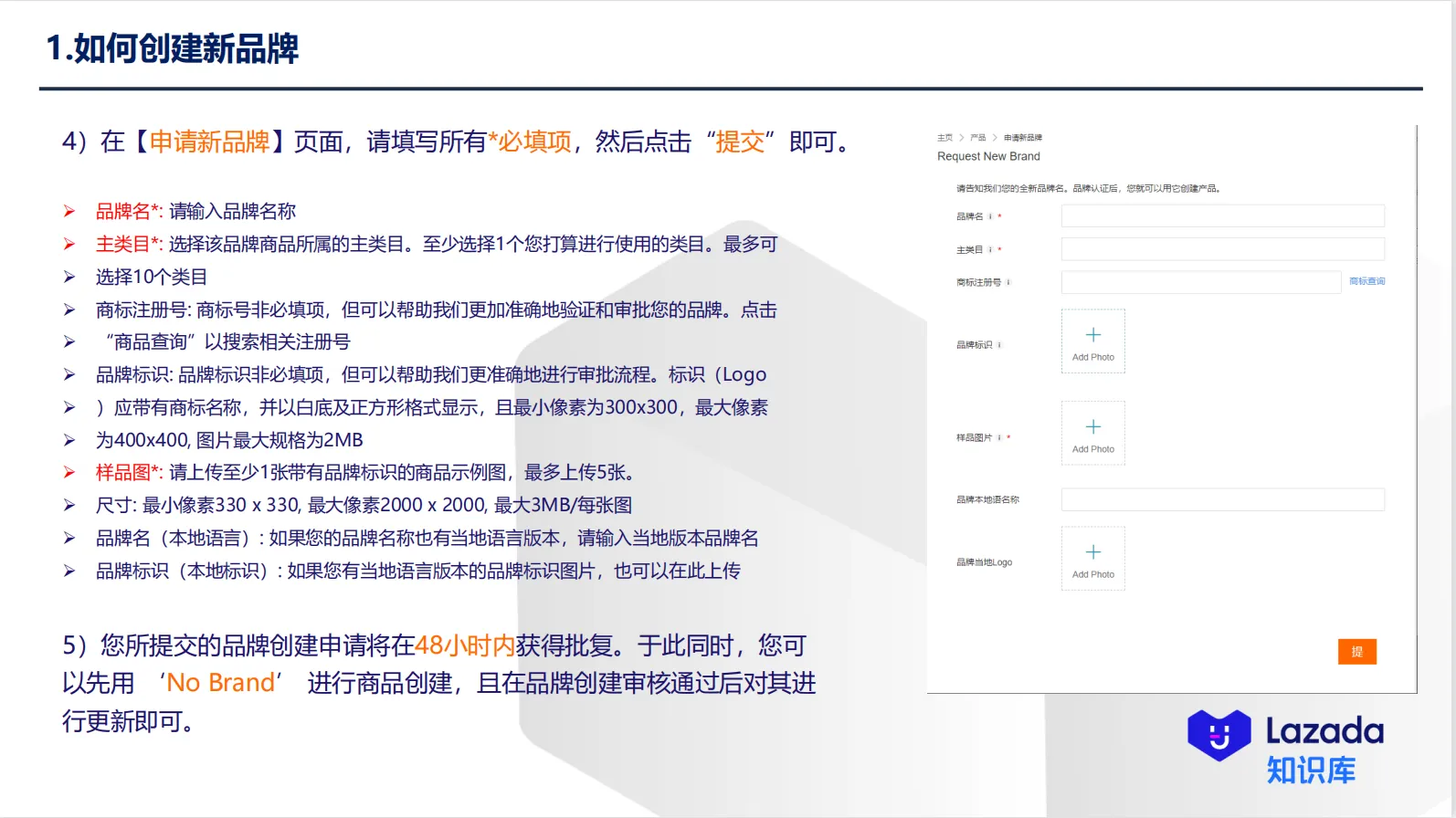 【Lazada知识大纲更新】品牌创建流程
