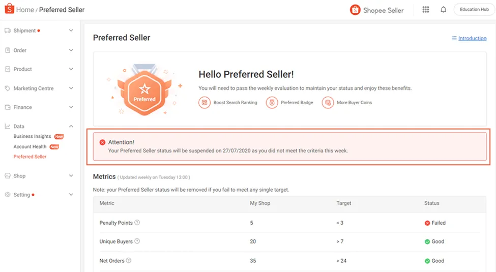 【Shopee知识大纲更新】优选卖家管理规则