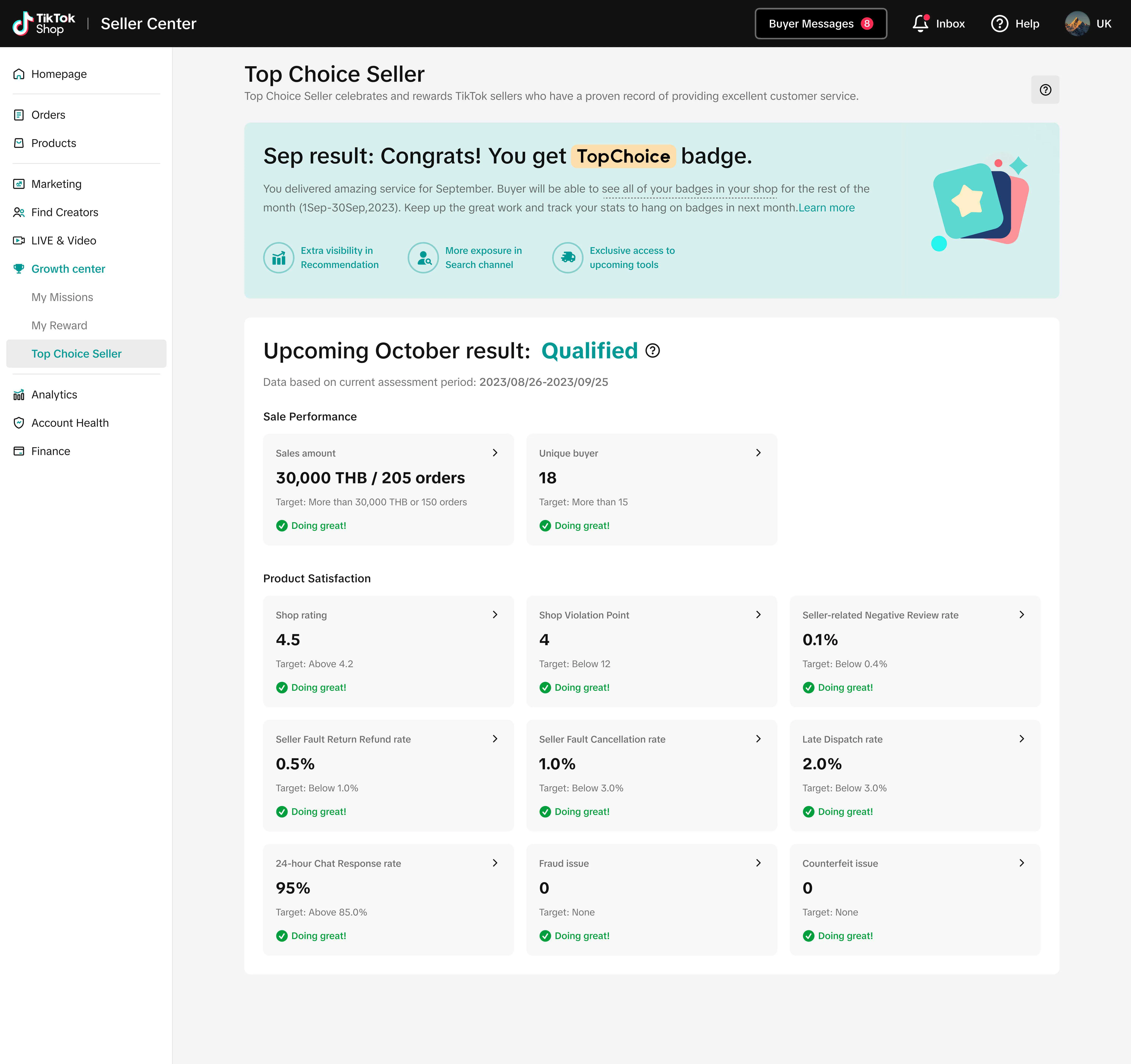 【TikTok Shop知识大纲更新】TopChoice计划（适用 - 泰国）